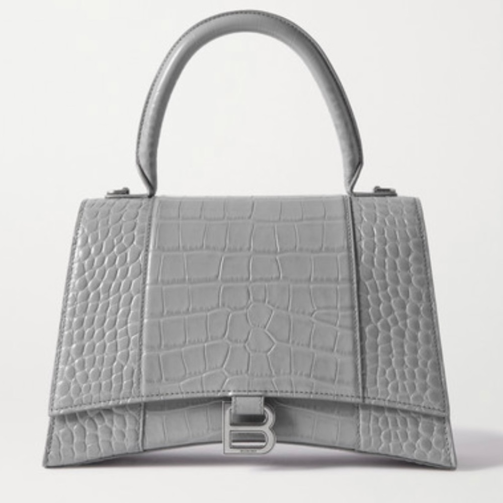 Balenciaga
Hourglass Medium Croc-effect Leather Tote - Light gray